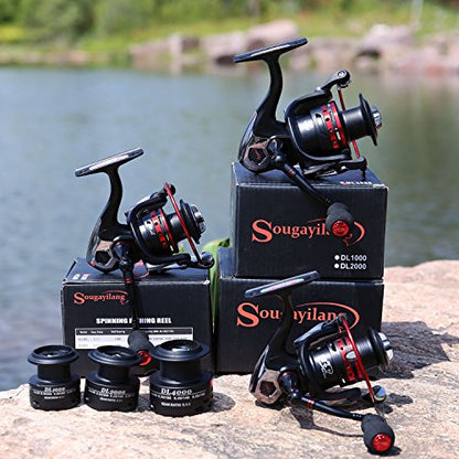 Sougayilang Fishing Reels Powerful 13+1BB Spinning Reels Ultra Smooth Reel for Saltwater or Freshwater - size: 1000