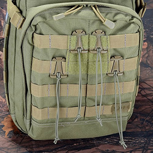 BOOSTEADY 10Pcs Tactical Gear Clip Molle Web Dominators for Outdoor Hydration Tube Backpack Straps Management - color: Od Green