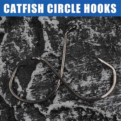 Circle Hooks Saltwater Catfish Fishing Hooks,50/100pcs Octopus Offset Sport Circle Fish Hooks for Catfish Rigs Bass Fishing Saltwater Freshwater Hook Size:8#-10/0 - size: 50pcs_3/0