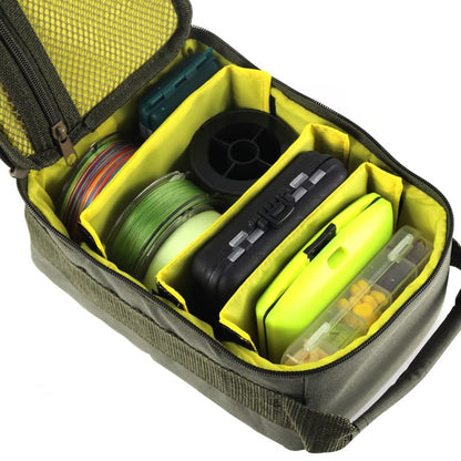 Waterproof Fishing Tackle Bag with 3 Adjustable Dividers, Lightweight Storage Bag(Black) - color: Black