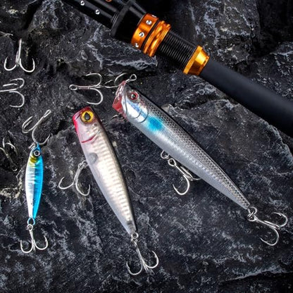 Dr.Fish 30 Pack Hybrid Fishing Treble Hooks 2X Strong, #14-#3/0, Triple Hooks High Carbon Steel Hollow Point, Replacement Hard Lures Crankbait Freshwater Saltwater - size: #14-30 Pack