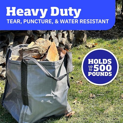 DURASACK Heavy Duty Storage Tote Bag 22-Gallon, Gray | Rugged Woven Polypropylene Moving Bag, Reusable Self-Standing Design, Holds up to 500 Pounds - color: Gray, size: Single