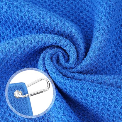 Breling 12 Pack Fishing Towels with Clip, 16'' x 16'' Microfiber Waffle Weave Fish Bait Towel Quick Dry Absorbent Rag for Cleaning Boat Kayak Accessory Camping Hiking (Black Grey Blue) - color: Black Grey Blue