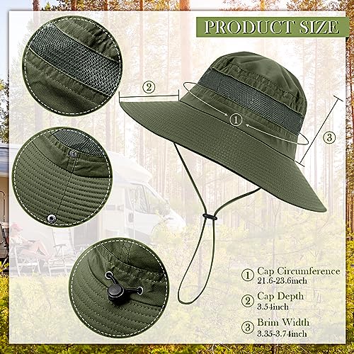 Janmercy 2 Pieces Men's Work Fishing Vest with Hat Lightweight Safari Travel Hunting Waistcoat With Multi Pockets Fishing Hat - color: Army Green, size: XX-Large