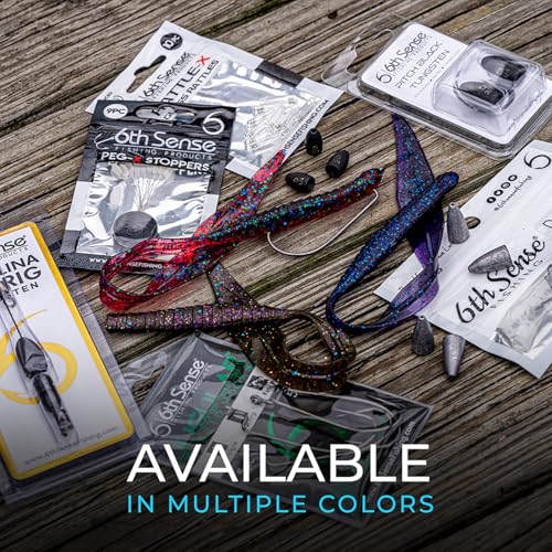 6th Sense – Ridge Worm – Soft Plastic Worm – Bass Fishing – Long Flowing Ribbon Tail Worm – Made in the USA (7 per Pack) - color: Green Pumpkin Burst