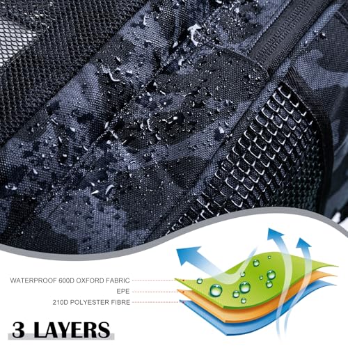 Goture Large Tackle Bag,Store Up to 8PCS 3700 Plus 4PCS 3600 Tackle Trays(Not Included),Water Resistant Saltwater Gear Storage Big Fishing Bag with EVA Bottom,Gifts for Men(21.65"x11.8"x15.16") - color: A1 Camo 2 Extra Large Without Trays