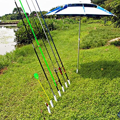 Fishing Rod Holders for Bank Fishing,Bank Fishing Rod Rack Stand,Fishing Pole Holders Ground, with Fishing Rod Alarm Bell - color: White