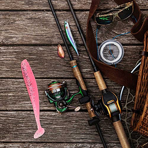 20 Pcs Fishing Soft Lure 7.5cm/2g Plastic T Tail Bait Artificial Swimbait for Bass Trout Walleye Fishing Accessory