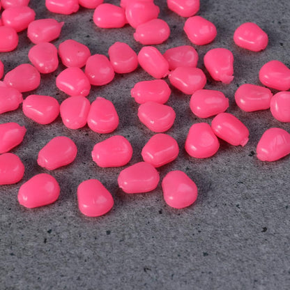 Vanzack Corn-Grain Fish Bait - 50Pcs Soft Silicone Lures in Pink for Freshwater and Saltwater Fishing