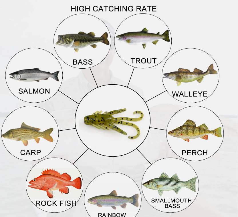 20pcs Craw Fishing Soft Plastic Lure 1.6'' Freshwater Crappie Bass Perch - color: A# 20PCS