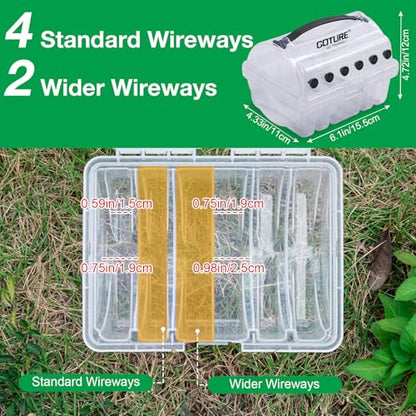 Goture Fishing Line Storage Box 1/2Pcs, 6(2 Large + 4 Standard) Slots Fishing Line Case, PP Clear Visibility Fishing Line Organizer, Silicone Holes Line Spool Box - style: 2Pcs - 6 Slots Spool Storage Box