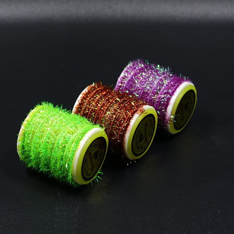 Fly Tying Chenile Yarn 10 Colors Pearlescent Flat Cactus Chenille Spooled Fly Tying Materials
