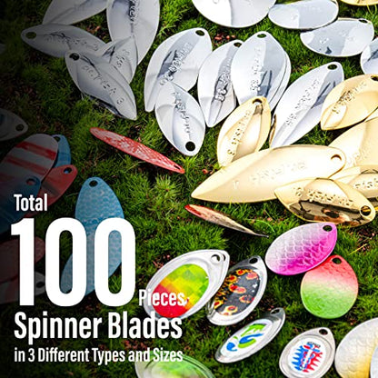 Dr.Fish 1310 Pieces Spinner Making Kit Lure Making Suppies Walleye Rig Spinner Blades Lure Bodies Floats Spinnerbait Shafts Accessories Freshwater Bass Materials