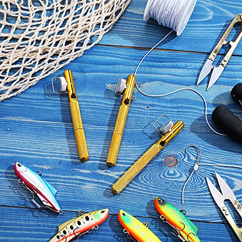 Sumind 6 Pcs Fishing Knot Tying Tool Set Tying Tools and U-Shaped Scissors Practical Manual Fishing Line Hook Tie Knotting Tyers Portable Tie Supplies