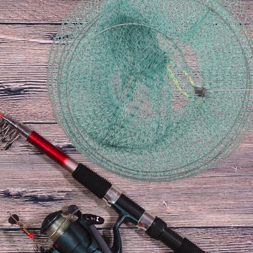 LIOOBO Collapsible Foldable Fishing Net Trap with 5-Layer Mesh 130cm for Outdoor Crab Shrimp Bait Catching and Fish Keeping Accessory