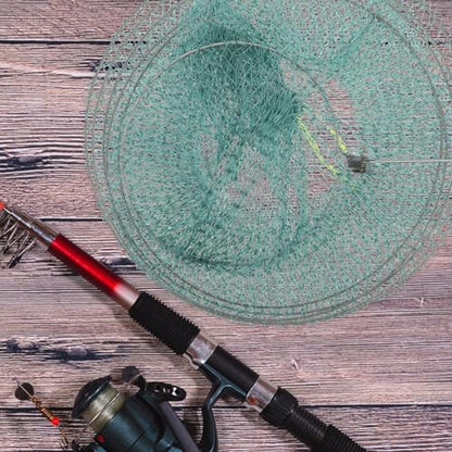LIOOBO Collapsible Foldable Fishing Net Trap with 5-Layer Mesh 130cm for Outdoor Crab Shrimp Bait Catching and Fish Keeping Accessory