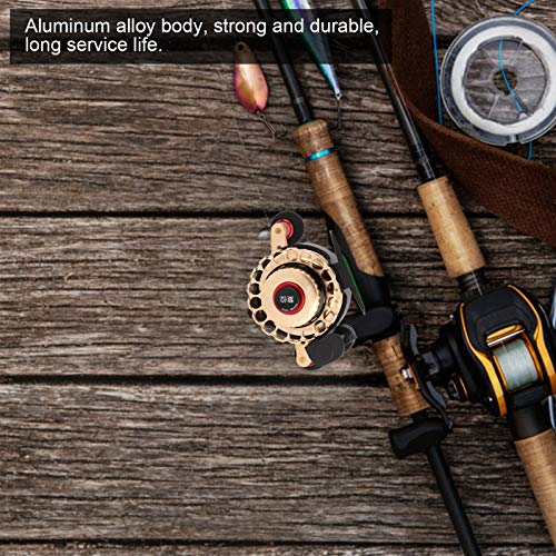 Inline Ice Fishing Reel, All Metal Fishing Wheel 3.6:1 Positioning with Magnetic Automatic Line Out Device for Raft, Lake, Sea, Rock Fishing - size: Left Hand