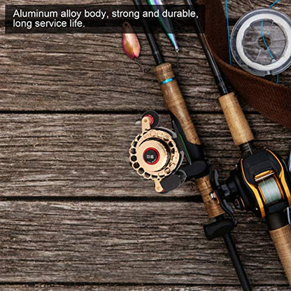 Inline Ice Fishing Reel, All Metal Fishing Wheel 3.6:1 Positioning with Magnetic Automatic Line Out Device for Raft, Lake, Sea, Rock Fishing - size: Left Hand