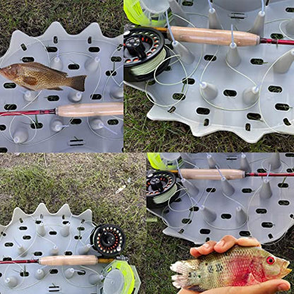 EUPHENG Shark Teeth Design Fly Fishing Stripping Basket, Faster Draining Safely See Through, Super Light Smooth Curved Tangle-Proof Stripping Line Basket with Silicone Spike