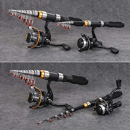 Gigicloud 1PCS Telescopic Fishing Rod 1.0m-2.3m Fishing Pole Glass Rod Super Short Mini Bass Bait Casting Fishing Rod - color: 1.2m
