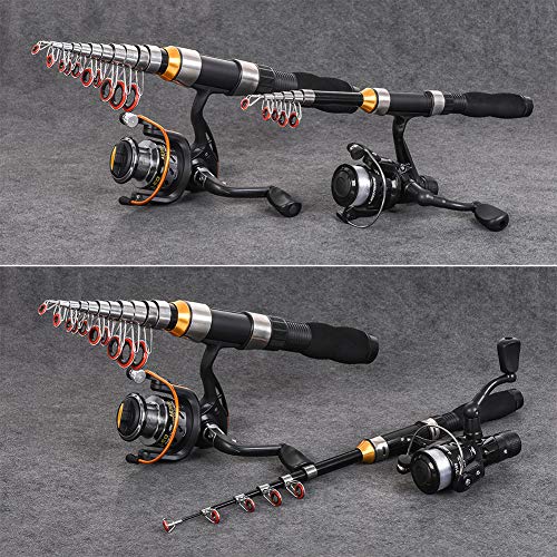 Gigicloud 1PCS Telescopic Fishing Rod 1.0m-2.3m Fishing Pole Glass Rod Super Short Mini Bass Bait Casting Fishing Rod - color: 1.0m