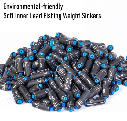 Pack of 50 Fishing Sinkers Weights Soft Plastic Core Scale Lead Freshwater Saltwater - size: 1/32oz 1g 50pcs