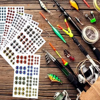 876 PCS Fishing Lure Eyes with 1 Piece Tweezer, 3D 4D 5D Lure Eyes Assortment for Making Fish Bait Fly Tying Streamers Crafts DIY Accessory (6 Sizes: 3 mm/ 4 mm/ 5 mm/ 6 mm/ 8 mm/ 10 mm)
