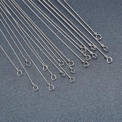SUPERFINDINGS 120Pcs 4 Bags 4 Styles Stainless Steel Wire Spinner Baits 8.7-16cm Stainless Steel Fishing Spinner Shaft Fishing Looped Spinner Shaft for Fishing Lure Making Supplie