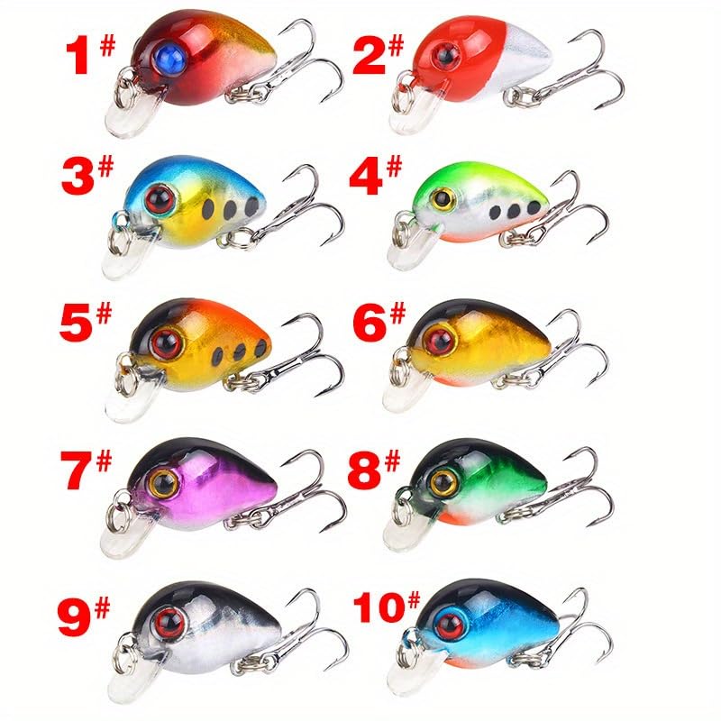 Premium Crankbait Fishing Lure Kit, Hard Bait Set with Treble Hooks, Wobbling Action Spoonbait for Bass, Pike, Carp, Saltwater Freshwater