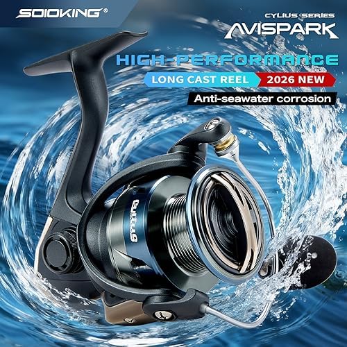 Soloking Avispark Spinning Reels High-Performance Smooth Long Cast, 5.2:1 Carbon Fiber 33LBs Max Linear Drag Saltwater Freshwater Fishing Reel 2026 New Model - size: 4000