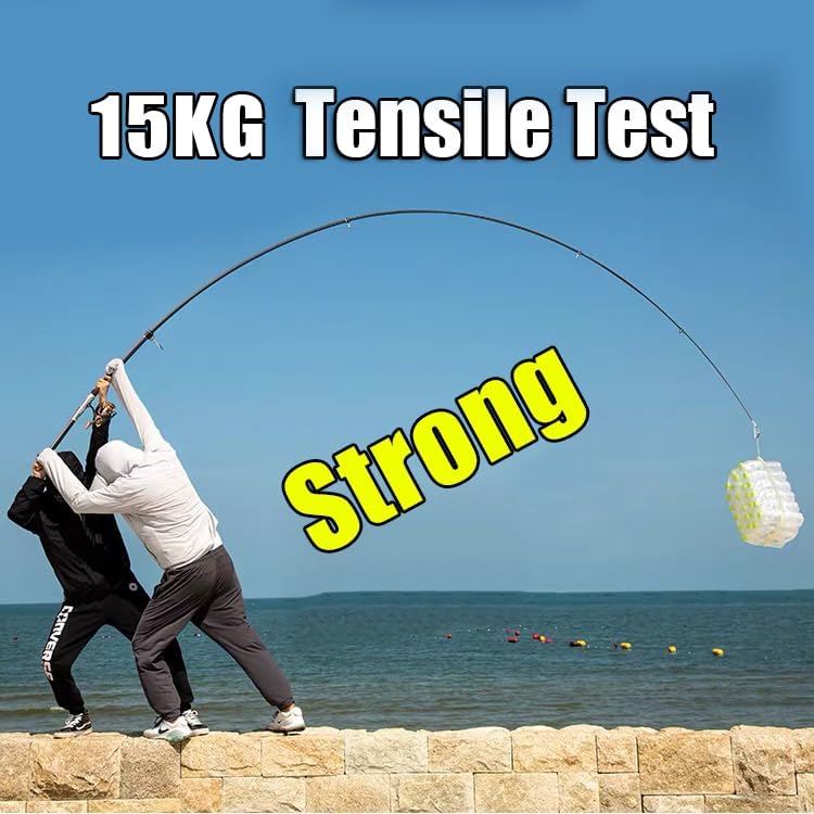 13Ft 14Ft 16.4Ft Telescopic Fishing Rod,1-7Oz,15-40LB Carbon Portable Spinning Fishing Pole, Boat Saltwater and Freshwater Surfcasting Baitcasting Rod, Long Distance Throwing Fishing Rod - size: 16.4 ft