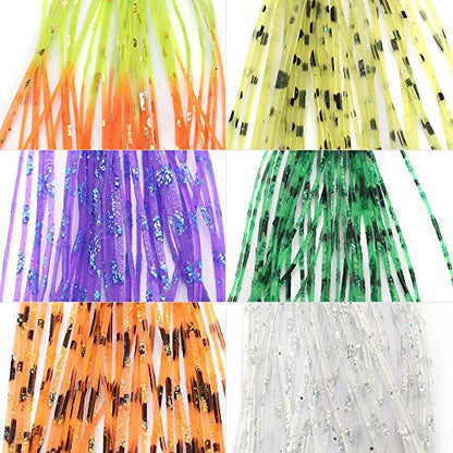 Fly-Tying-Materials-Rubber-Legs-Silicone-Rubber-Skirt 12-24 Colors Fly Tying Supplies - color: Grizzly Micro Legs 12 Colors kit