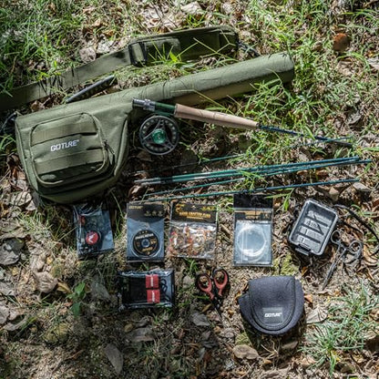 Goture Fly Fishing Rod and Reel Combo & Gear Bag, 9FT Fly Rod, Pre-Spooled Reel, Fly Line, Flies, Leader, Tippet, Forceps, Nipper and Complete Starter Kit - size: 5wt