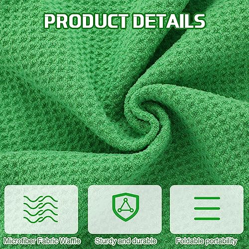Batiyeer 12 Pcs Golf Towel Bulk for Golf Bags Microfiber Fabric Towel with Clip Waffle Pattern, Fitness, Camping, Hiking, Yoga - color: Black, Gray, Green