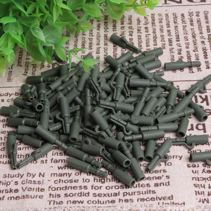 Wixine 100Pcs/Sets Fishing Terminal Tackle Safety Lead Clips with Pins Tail Rubber Tubes Carp Fishing Tackle Tools