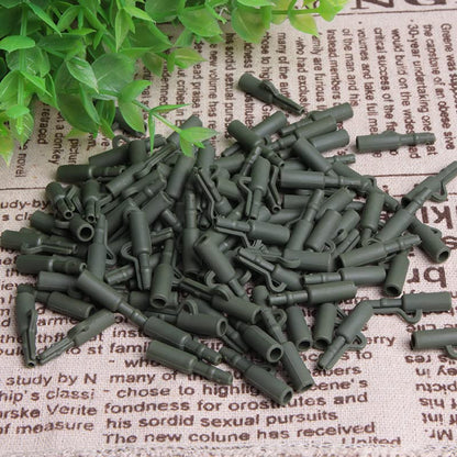 Wixine 100Pcs/Sets Fishing Terminal Tackle Safety Lead Clips with Pins Tail Rubber Tubes Carp Fishing Tackle Tools