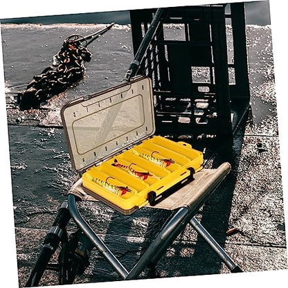 Toddmomy 2Pcs Multi Grid Fishing Gear Box Tackle Organizer for Baits and Portable Fishing Case for Outdoor Fishing Activities