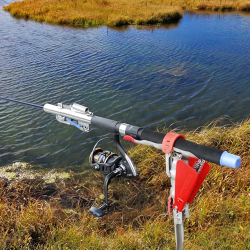 Automatic Spring Fishing Rod Holder 2 Pack - Stainless Steel for Ground Support Brackets, Adjustable Sensitivity & Folding Fish Pole Rack - style: Double Spring 2 Pack
