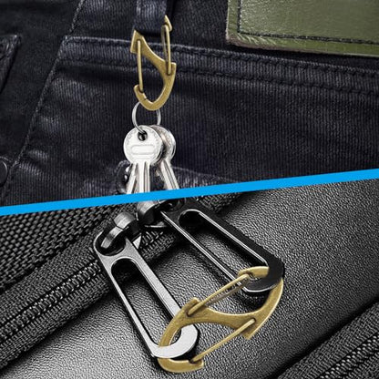 20 Pieces S Spring Snap Hook, Keychain Hook Metal Carabiner Clip, Double Snap Hook for Camping Fishing Hiking Outdoor Sports - style: 1.6"-Brass