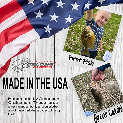 DELONG LURES 3" Weedless Tadpole Fishing Lures for Bass, Crappie, Bluegill, Perch, and Trout, Slow Sinking Life Like Fishing Baits Scented Pre Rigged Fishing Gear - color: Minnow Silver