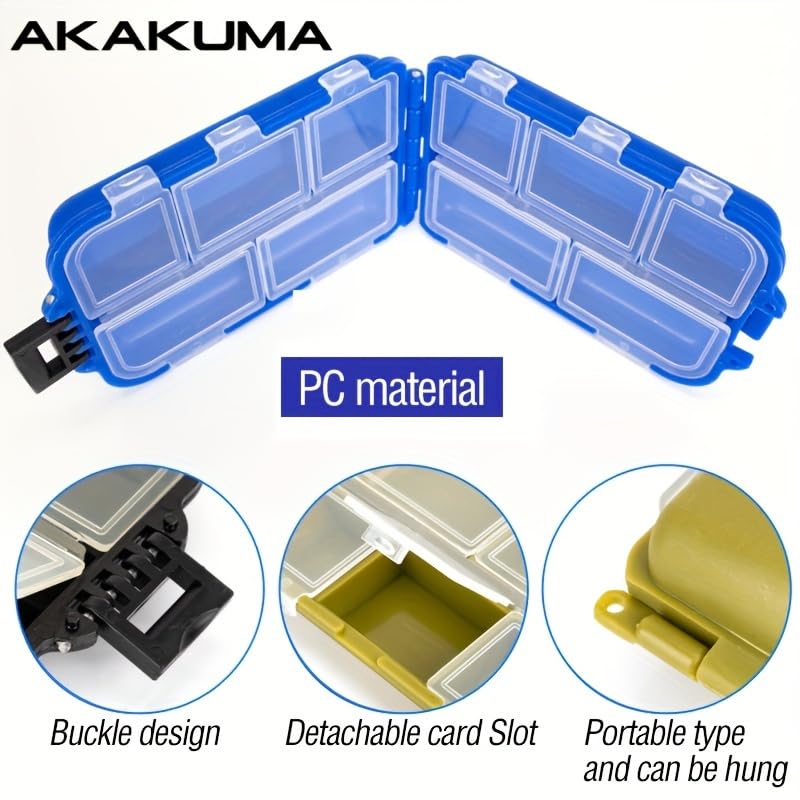 Tackle Accessories Case Mini Reversible Storage Case Multi-Function Tool Box Lure Portable Removable Plaid Blue