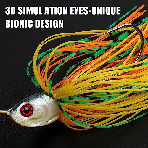 Spinner Baits Bass Fishing Lures Spinnerbaits Kit,Colorado Blades Jig Spinner Bait Lures Multicolor Buzzbait Swimbait Spinnerbait for Bass Trout Salmon Pike Crappie Fishing - color: 12pcs Spinner Baits