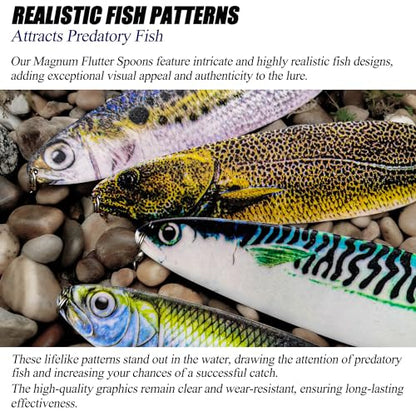Magnum Flutter Spoon Deep Sea Jigging Fishing Lures, 7.5-9 Inch Large Hard Metal Sinking Trolling Casting Striper Fishing Spoon Baits for Striped Bass, Salmon, Walleye, Saltwater, Freshwater - color: C3 - 9" Classic - Mackerel