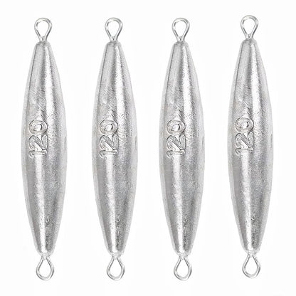 10PCS Fishing Weights Torpedo Sinkers Inline Trolling Sinkers Weights Kit Fishing Sinkers Catfishing Sinkers Saltwater Fishing Torpedo Weights Double Ring Sinkers - 1oz(30g) - size: 4.23oz(120g)-4 Pack