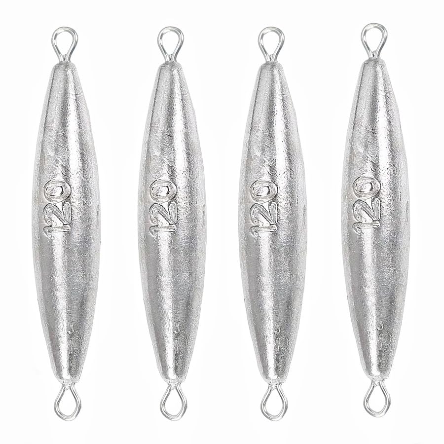 10PCS Fishing Weights Torpedo Sinkers Inline Trolling Sinkers Weights Kit Fishing Sinkers Catfishing Sinkers Saltwater Fishing Torpedo Weights Double Ring Sinkers - 1oz(30g) - size: 4.23oz(120g)-4 Pack