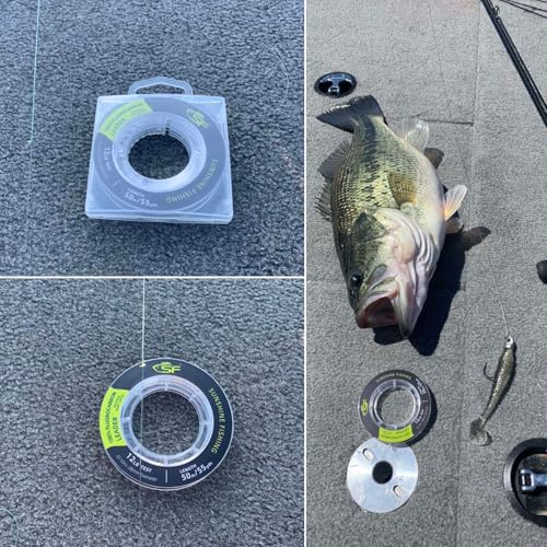 SF 100% Pure Fluorocarbon Leader Material Fishing Line Virtually Invisible Shock Resistant Increased Sensitivity Sink Fast Clear 55yd - color: Clear, size: 55Yds-25LB