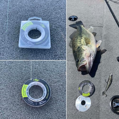 SF 100% Pure Fluorocarbon Leader Material Fishing Line Virtually Invisible Shock Resistant Increased Sensitivity Sink Fast Clear 55yd - color: Clear, size: 55Yds-12LB