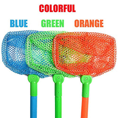 Fishing Net, TSYAN Bug Net Catching Crab Insect Nets Beach Toys Floating Bait Butterflies Colorful Nets for Kids Outdoor Playing 16 inches - style: 3 Pack