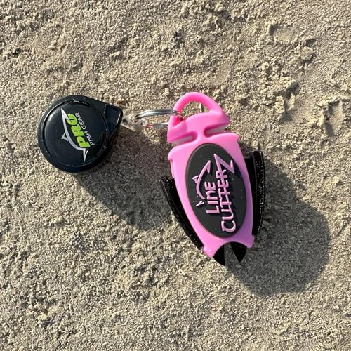 LINE CUTTERZ Patented Dual Hybrid Ceramic Cutter + Stainless Steel Micro Scissors Fishing Line Trimmer - Pink - color: Pink