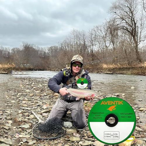 Aventik Fly Fishing Tippet Leader Fluorocarbon Line Fly Line Tippet Holder Fast Sinking Invisible - size: 3pc-6X